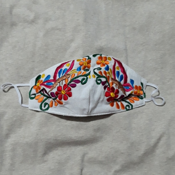 handmade Accessories - Mexican Embroidered Face Mask